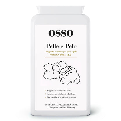 Integratore OSSO pelle e pelo Omega per animali domestici - 120 capsule molli